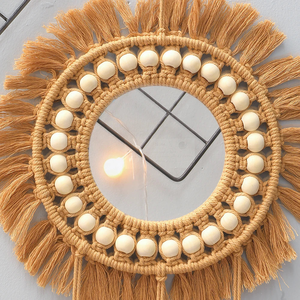 Boho Cotton Wall Mirror