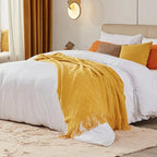 Golden Weave Tassel Blanket