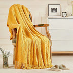 Golden Weave Tassel Blanket
